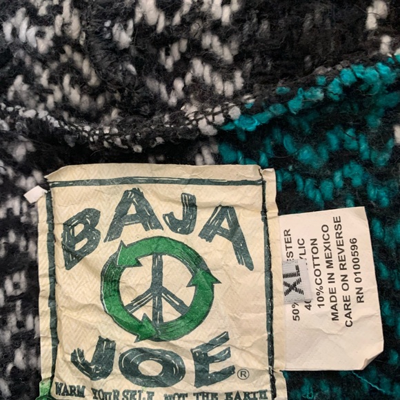 Striped Black and Teal Women's Sweater - Picture 3 of 3